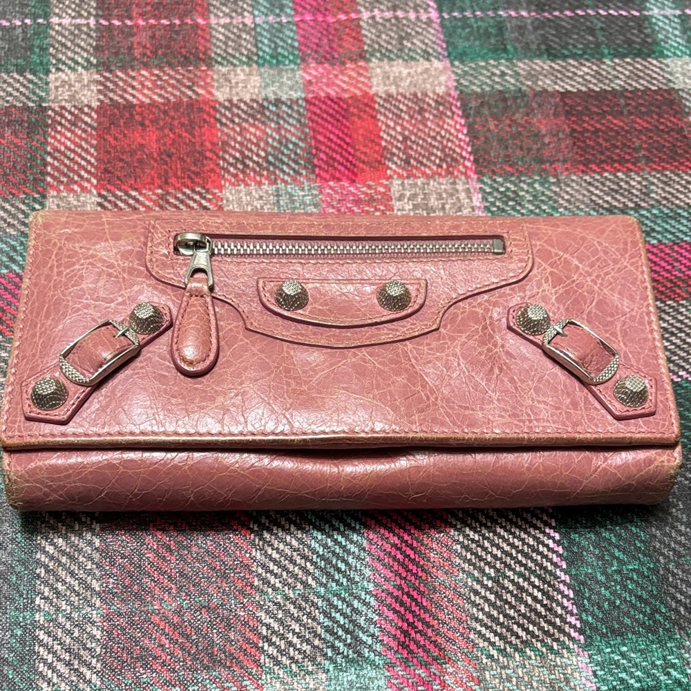 Balenciaga Leather Wallet with Zipper Detail